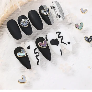 Дизайн ногтей Love Fritillary Сплав с плоским дном, лак для ногтей со стразами, клей для украшения, украшения в виде персикового сердца для девочек, 5 шт.