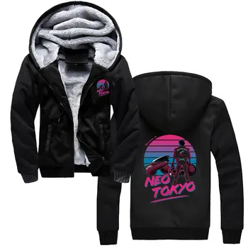 Добро пожаловать в Neo Tokyo Мужская зимняя толстовка Akira Shotaro Kaneda Мотоциклетная толстовка Хлопковая куртка утепленная одежда