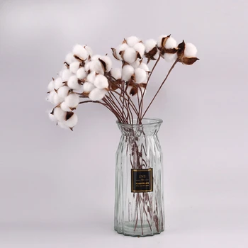 Искусственные высушенные цветы из хлопка, ветка белого цветка для украшения свадебной вечеринки, искусственный цветок, домашний цветочный декор, листья эвкалипта