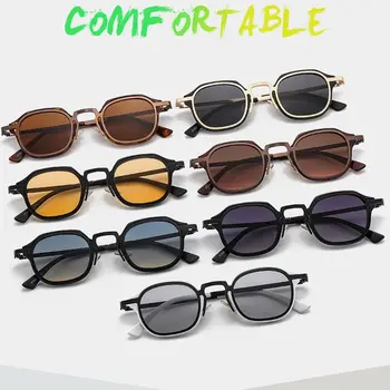 Маленькие квадратные солнцезащитные очки в металлической оправе в стиле ретро Y2K Солнцезащитные очки для вождения в стиле панк для женщин и мужчин с защитой от UV400