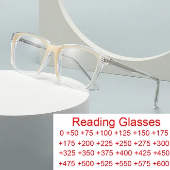 Модные Квадратные Женские Очки для чтения, Трендовый Бренд, Дизайнерские Красочные Очки для Дальнозоркости при Пресбиопии, Компьютерные очки с синим светом