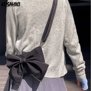 Модные мини-сумки через плечо с бантом, роскошный дизайн, универсальные офисные женские сумки 2024, японские повседневные сумки через плечо 
