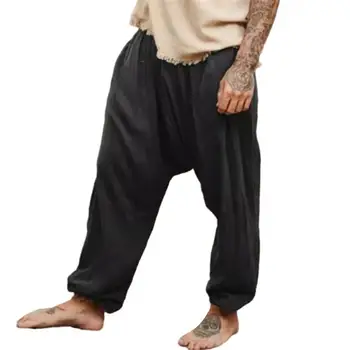 Мужские брюки с окантовкой по щиколотку, Винтажные мешковатые мужские свободные повседневные брюки в стиле хип-хоп, уличная одежда