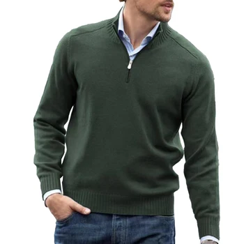 Мужской пуловер на молнии 1/4, толстовка, куртка с V-образным вырезом, теплый плотный свитер с капюшоном