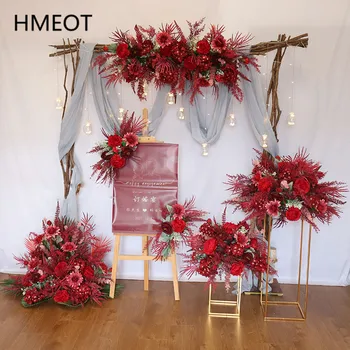 Набор для оформления рядов искусственных цветов Фон для свадебной арки Декоративный Подвесной уголок Цветочный реквизит для бракосочетания приветственный знак Цветы