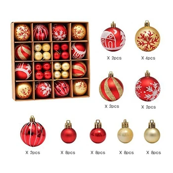 Набор подвесных шариковых украшений для Рождественской елки Изысканный дизайн, высокое качество, идеально подходит для украшения внутренних и наружных помещений