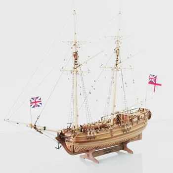 Наборы для сборки деревянных моделей с полными ребрами в масштабе 1/50 H.M.S. Halifax 1775 Корабль для сборки парусника для взрослых своими руками Включает Руководства на английском языке