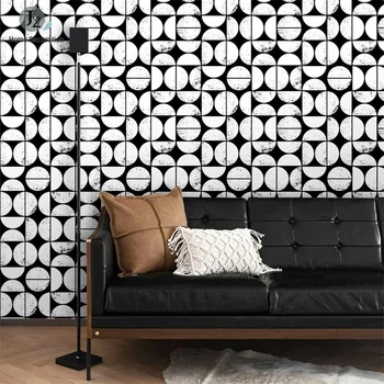Наклейки на стены дома, самоклеящиеся обои, Модификация декора из ПВХ, утолщение фона, можно удалить черно-белый Абстрактный рисунок.