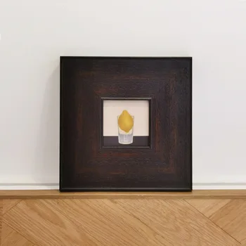 Ниша из массива дерева с лимонным узором ретро картина маслом современная декоративная живопись подвесная китайская художественная антикварная рамка для картины