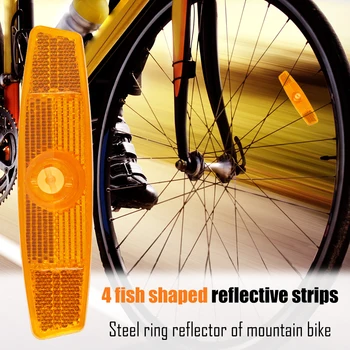 отражатель для велосипеда с защитными спицами в форме рыбы 4x MTB на ободе колеса велосипеда Светоотражающие зажимы MTB Отражатель для шоссейного велоспорта