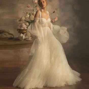 Очаровательное мягкое фатиновое платье для беременных для фотосессии, свадебные платья с оборками, Фатиновые платья для фотосессии беременных 2023, сшитые на заказ