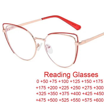 Очки для чтения Прозрачные женские Модные Оптические оправы для очков по рецепту, анти-синие светло-красные очки 