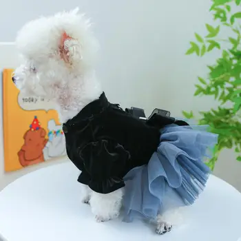 Платье для домашних животных с большим бантом, Очаровательное платье для домашних животных с бантом, очаровательный роскошный свадебный костюм на Хэллоуин для маленьких собак