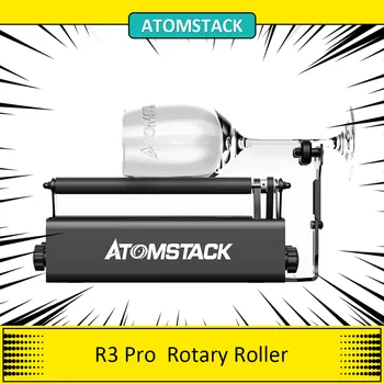Поворотный ролик ATOMSTACK R3 Pro со съемным опорным модулем и удлинительными опорами, регулируемая лазерная гравировка на 360 градусов