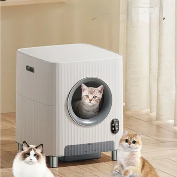Полностью автоматический ящик для мусора, система свежего воздуха, Умный кошачий туалет, Электрический индукционный люк, Полностью закрытый ящик для кошек с защитой от брызг
