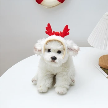 Рождественский костюм Оленя для собак, Аксессуары для домашних животных, Рождественские праздники, Реквизит для фотографий, Подходящие кошки и собаки