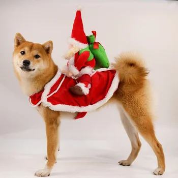 Рождественский костюм собаки, Забавная рождественская форма Санта-Клауса, домашняя кошка, собаки, праздничный наряд, одежда для Хэллоуина, Рождество