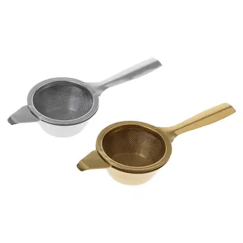 Сетчатый чайник для заварки чая из нержавеющей стали, Металлическое ситечко для чашек, сито, листовой фильтр с ручкой, Кухонный инструмент для кухонных принадлежностей