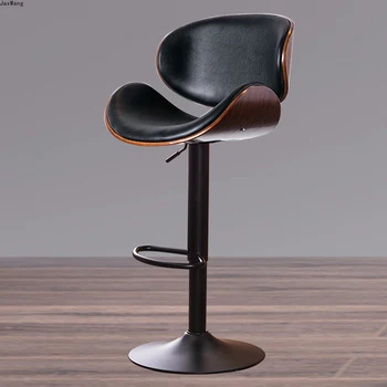 Скандинавский барный стул с регулируемой высотой спинки, Вращающийся стул с высокими ножками, Минималистичный Современный Минималистичный Роскошный барный стул