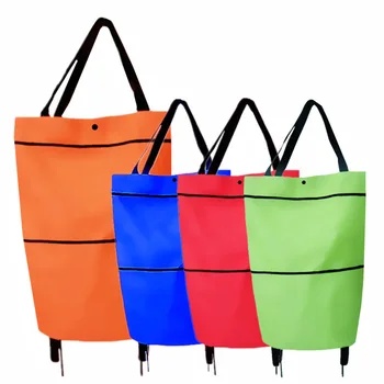 Складная корзина для покупок Сумка-тележка на колесиках Складные сумки для покупок Многоразовые Продуктовые сумки Органайзер для продуктов Сумка для овощей