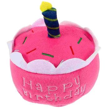 Торт ко дню рождения домашних животных, плюшевые игрушки, игрушки для собак, сувениры для вечеринок, Жевательная резинка скрипучей формы