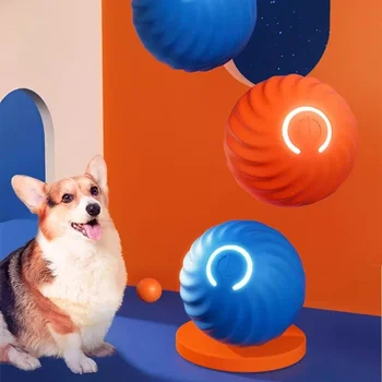 Умный Игрушечный Мяч Для Собак Автоматический Движущийся Прыгающий Катящийся Мяч для Маленьких Средних Собак Игрушка Для Кошек USB Перезаряжаемый Собачий Мяч Резиновый