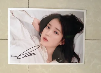 фотография с автографом Айу Ли Джи Ын, подписанная от руки, 5 * 7 дюймов K-POP 102018D
