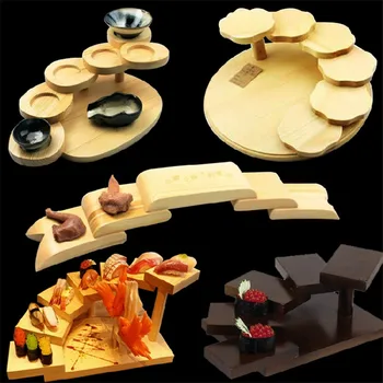 Японская деревянная кухня, суши-мост, лодки, сосна, Креативная тарелка для суши, сашими, блюдо, посуда для суши, украшение, орнамент