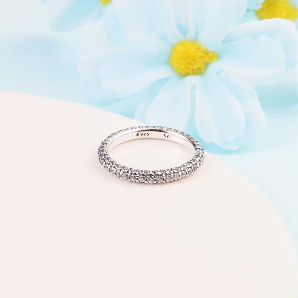 2023 Новое серебро 925 пробы, однорядное кольцо с вечным покрытием, свадебные оригинальные кольца для женщин, ювелирные изделия Bague Femme, Бесплатная доставка Изображение 5