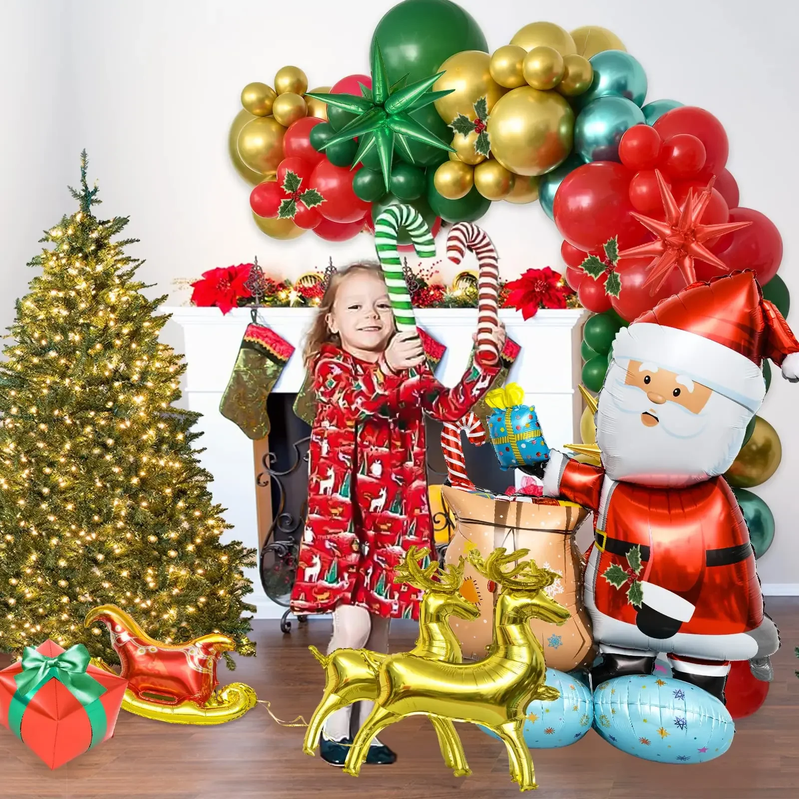 3ШТ Мультяшная алюминиевая пленка воздушный шар для украшения вечеринки Рождественские украшения Санта-Клауса Рождественский Воздушный шар Изображение 2