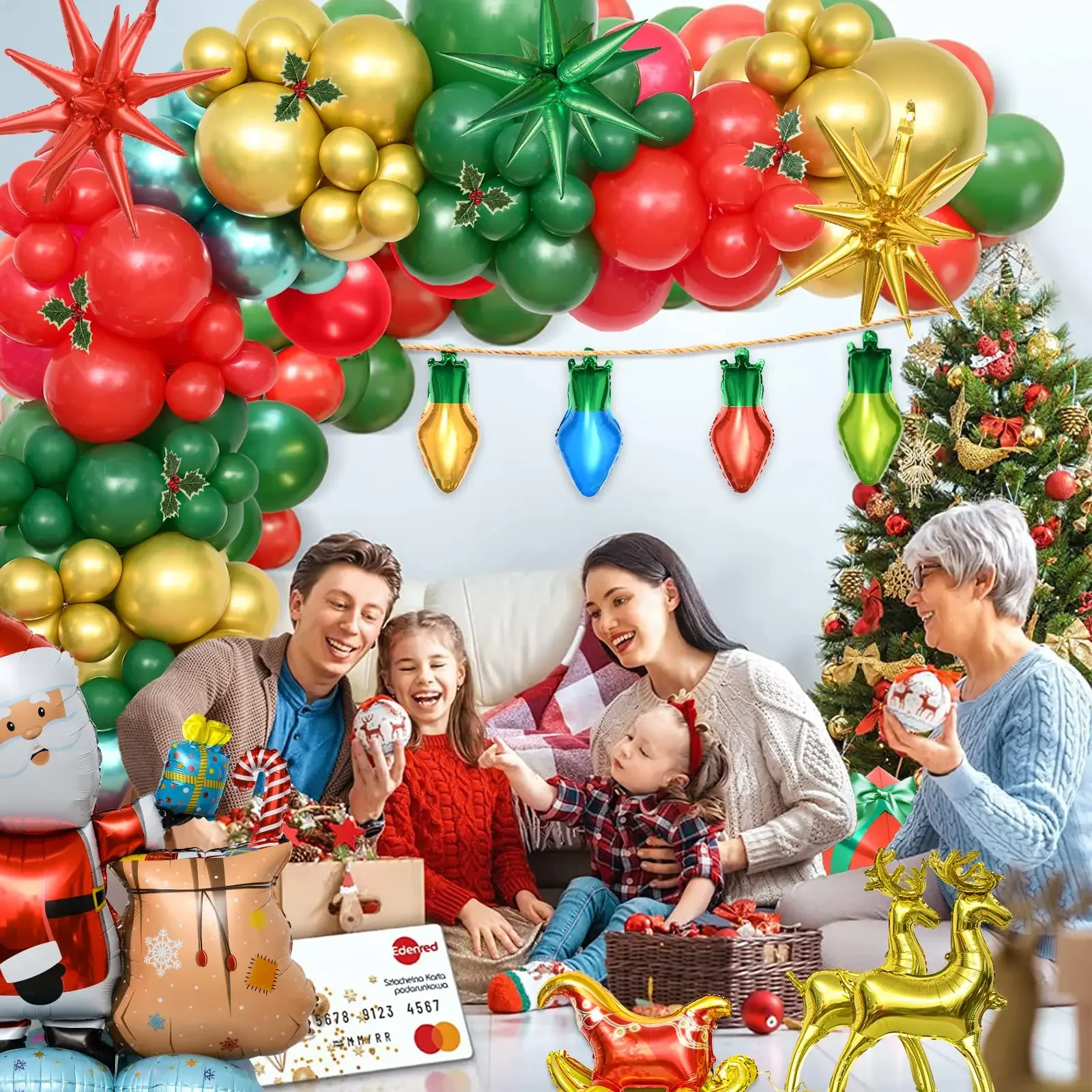 3ШТ Мультяшная алюминиевая пленка воздушный шар для украшения вечеринки Рождественские украшения Санта-Клауса Рождественский Воздушный шар Изображение 4