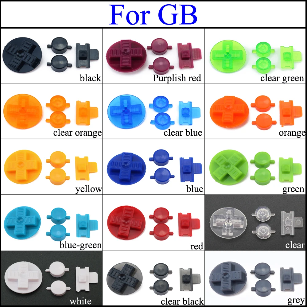 YuXi 15 цветов пластиковых кнопок A-B D-Pad для Gameboy Classic для клавиатуры GB GBO DMG Изображение 0