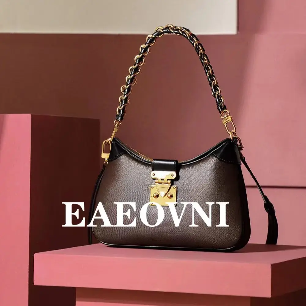 Высококачественная роскошная кожаная сумка 2024, модный женский рюкзак с цепочкой на шнурке, дизайнерская брендовая сумка через плечо Изображение 0