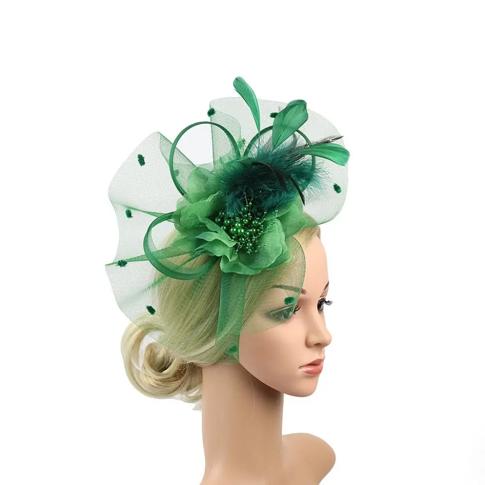 Женский головной убор для свадебной вечеринки, повязка на голову, заколки из перьев, шляпа для волос, заколка-чародейка Изображение 1