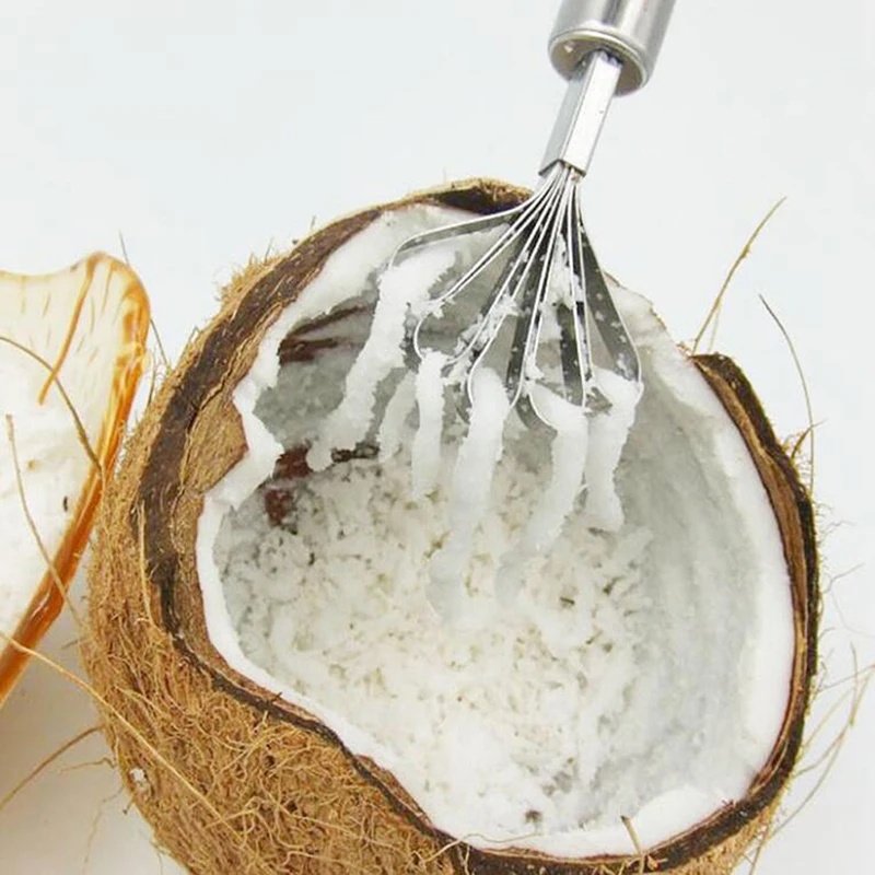 Креативный нож для измельчения кокоса из нержавеющей стали Бытовая терка для кокоса Рыбья чешуя Скребок для строгания мяса кухонные принадлежности Изображение 3