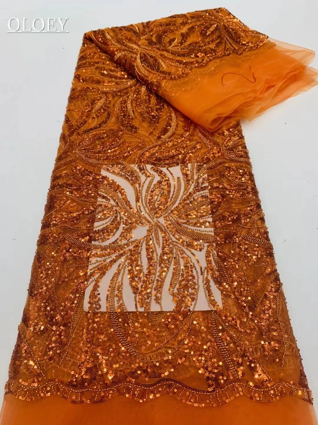 Мода 2023 Французская кружевная ткань с вышивкой бисером, африканская нигерийская ткань с блестками для свадебного платья Изображение 1