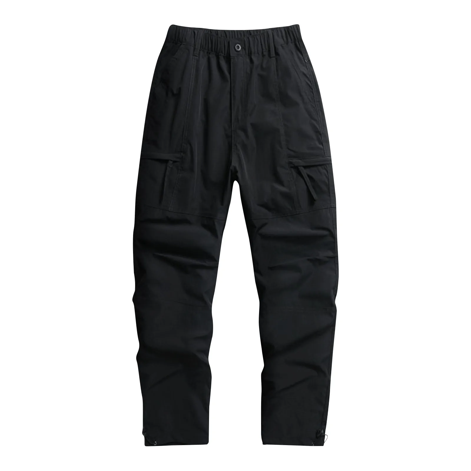 Мужской уличный комбинезон, зимние повседневные брюки с прямыми штанинами, комбинезон с несколькими карманами, походные простые разноцветные спортивные однотонные брюки-карго Изображение 0