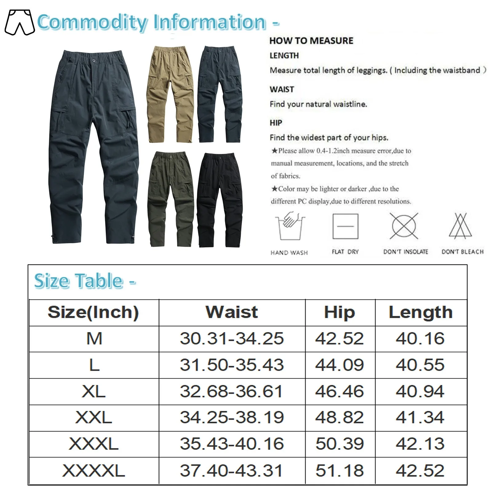 Мужской уличный комбинезон, зимние повседневные брюки с прямыми штанинами, комбинезон с несколькими карманами, походные простые разноцветные спортивные однотонные брюки-карго Изображение 5