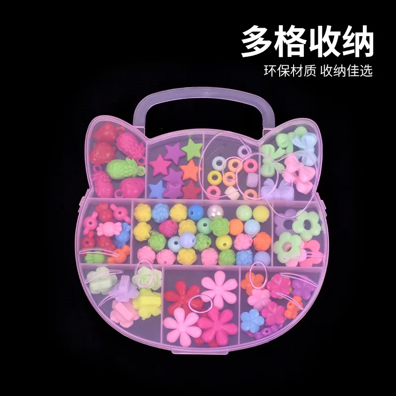 Розовая коробка Kawaii Hello Kitty, футляр для хранения ногтей, бусины, подвески со стразами, Органайзер для дизайна ногтей, Инструмент для макияжа Sanrio Изображение 4