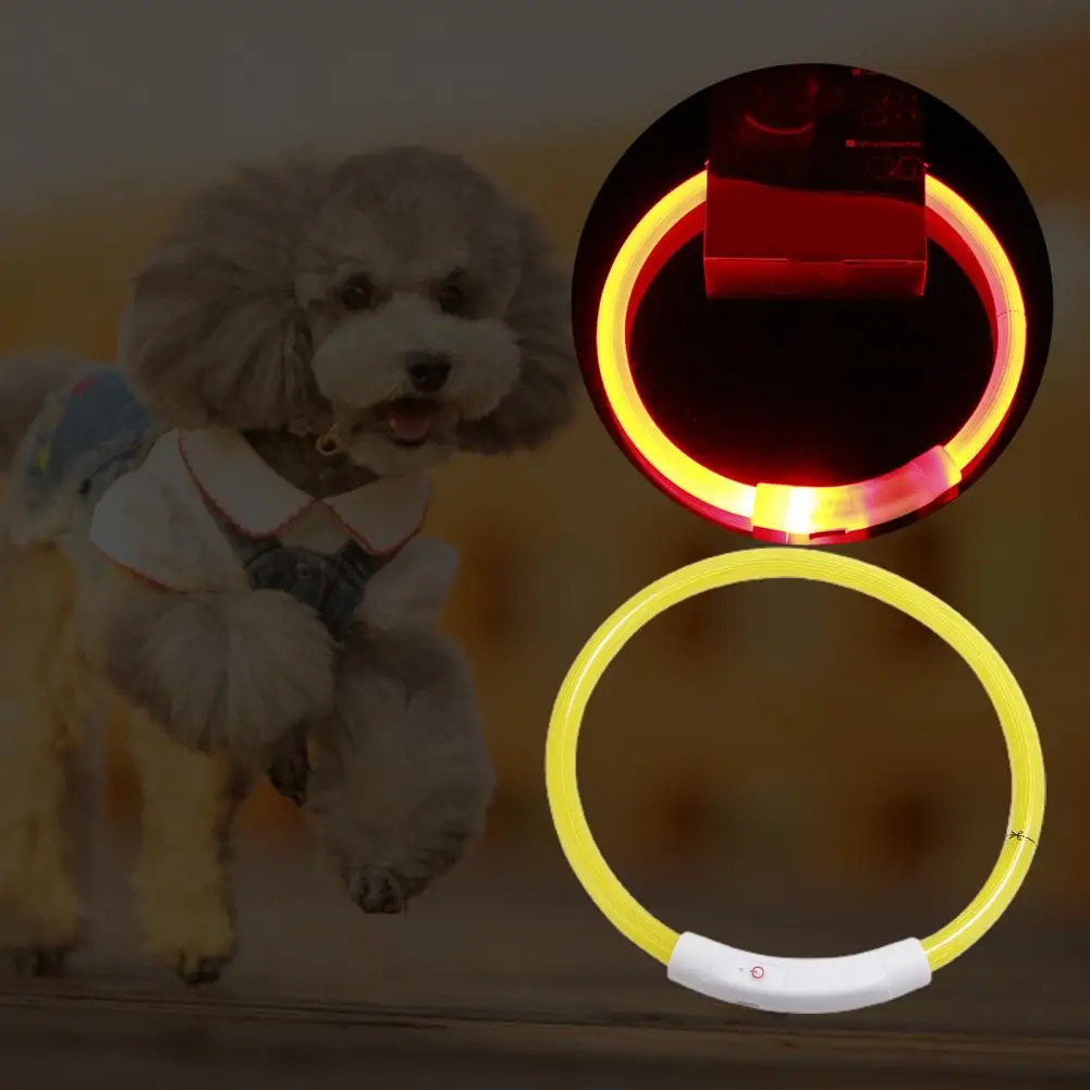 Светящийся ошейник USB перезаряжаемые Pet мигающий ошейник убавиться водонепроницаемый светящийся ожерелье щенок  Изображение 0