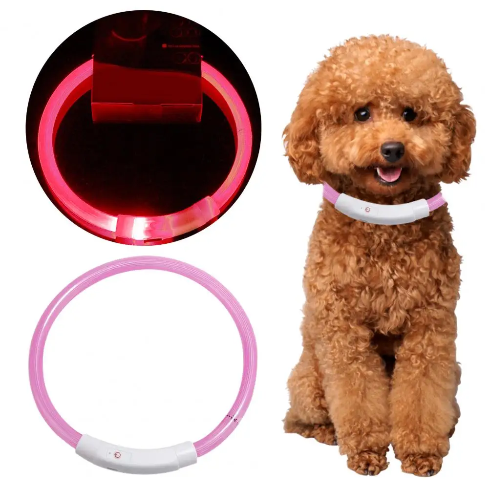 Светящийся ошейник USB перезаряжаемые Pet мигающий ошейник убавиться водонепроницаемый светящийся ожерелье щенок  Изображение 1