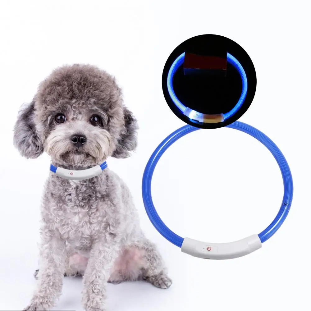 Светящийся ошейник USB перезаряжаемые Pet мигающий ошейник убавиться водонепроницаемый светящийся ожерелье щенок  Изображение 3